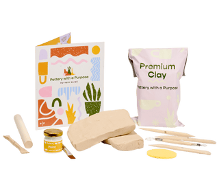 DIY Pottery Sculpting Kit with White Paint on transparent background