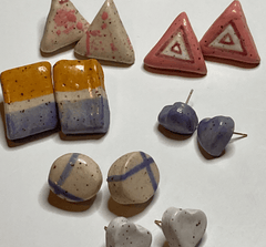 DIY clay earrings using ceramic clay